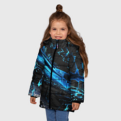 Куртка зимняя для девочки DIGITAL ABSTRACT, цвет: 3D-черный — фото 2
