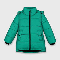 Куртка зимняя для девочки Зеленый, цвет: 3D-черный
