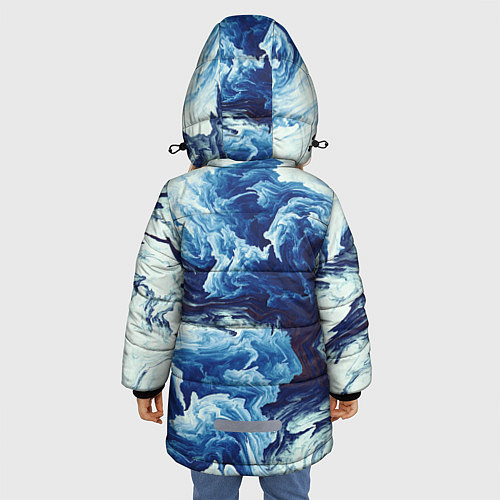 Зимняя куртка для девочки Абстракция смешивание разводы / 3D-Черный – фото 4