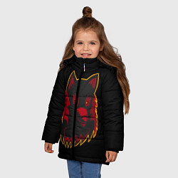 Куртка зимняя для девочки Wolf Logo, цвет: 3D-черный — фото 2