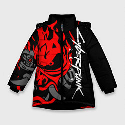 Куртка зимняя для девочки CYBERPUNK 2077 SAMURAI, цвет: 3D-черный