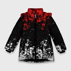 Куртка зимняя для девочки БРЫЗНИ ВОДЫ, цвет: 3D-черный