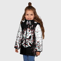 Куртка зимняя для девочки CYBERPUNK 2077 SAMURAI GLITCH, цвет: 3D-черный — фото 2