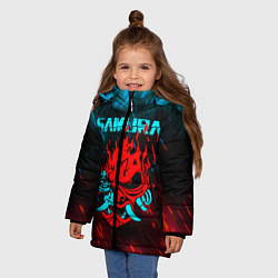 Куртка зимняя для девочки CYBERPUNK 2077 SAMURAI, цвет: 3D-черный — фото 2