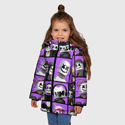 Куртка зимняя для девочки Marshmello Style, цвет: 3D-черный — фото 2