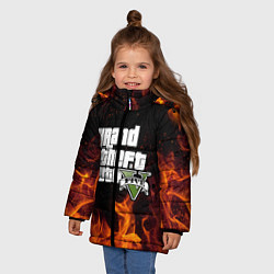 Куртка зимняя для девочки GTA 5, цвет: 3D-красный — фото 2