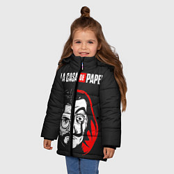 Куртка зимняя для девочки La casa de papel, цвет: 3D-светло-серый — фото 2