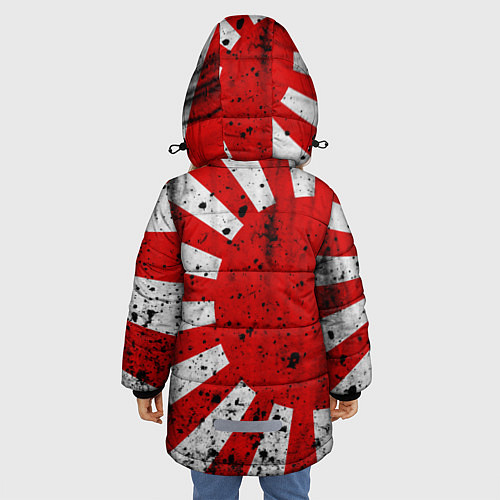 Зимняя куртка для девочки ЯПОНСКИЙ ФЛАГ / 3D-Красный – фото 4