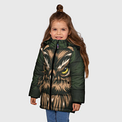 Куртка зимняя для девочки Хищная сова, цвет: 3D-светло-серый — фото 2