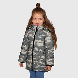 Куртка зимняя для девочки Цифровой камуфляж, цвет: 3D-черный — фото 2