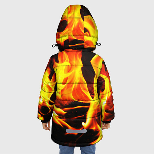 Зимняя куртка для девочки В ОГНЕ / 3D-Черный – фото 4