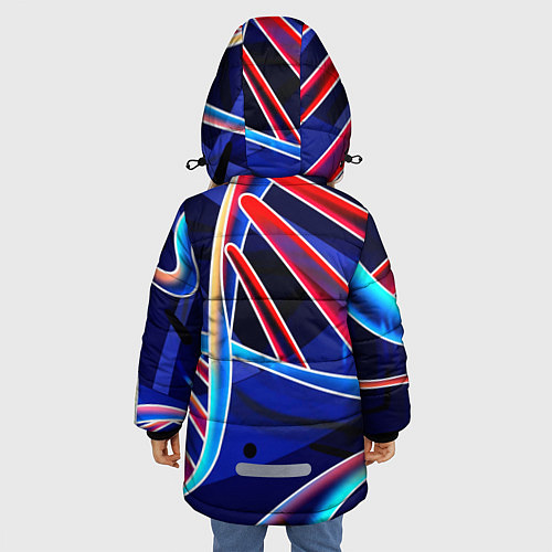 Зимняя куртка для девочки ДНК / 3D-Черный – фото 4