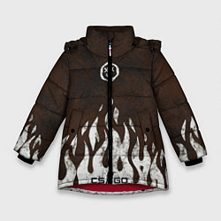 Куртка зимняя для девочки Cs:go - Оксидное пламя, цвет: 3D-красный