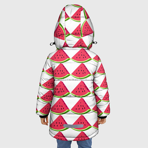 Зимняя куртка для девочки Арбузы / 3D-Черный – фото 4
