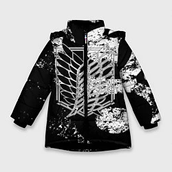 Куртка зимняя для девочки Attack on titan, цвет: 3D-черный