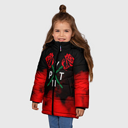 Куртка зимняя для девочки PYTN X ROSE, цвет: 3D-черный — фото 2