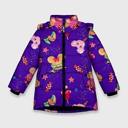 Куртка зимняя для девочки Минни Маус, цвет: 3D-черный