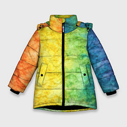 Зимняя куртка для девочки Разноцветный акварель градиент