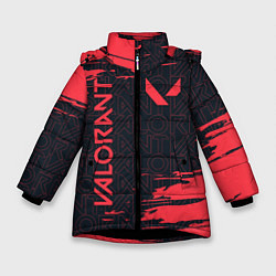 Куртка зимняя для девочки VALORANT ВАЛОРАНТ, цвет: 3D-черный