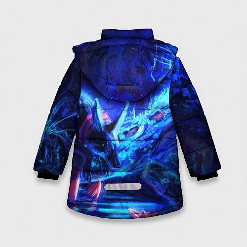 Зимняя куртка для девочки ВОЛК В НЕОНЕ D / 3D-Светло-серый – фото 2