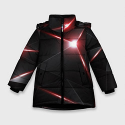 Куртка зимняя для девочки 3D свечение, цвет: 3D-черный