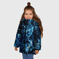 Куртка зимняя для девочки Абстракция жидкость, цвет: 3D-черный — фото 2