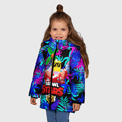 Куртка зимняя для девочки БРАВЛ СТАРС СПРАУТ ТРОПИКИ, цвет: 3D-светло-серый — фото 2