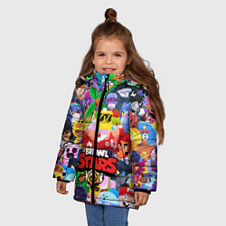 Куртка зимняя для девочки БРАВЛ СТАРС СПРАУТ SPROUT, цвет: 3D-черный — фото 2