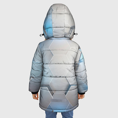 Зимняя куртка для девочки 3D соты / 3D-Черный – фото 4