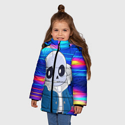 Куртка зимняя для девочки Sans undertale Санс, цвет: 3D-светло-серый — фото 2