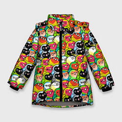 Куртка зимняя для девочки Папуги, цвет: 3D-светло-серый