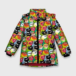Куртка зимняя для девочки Папуги, цвет: 3D-красный
