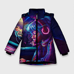 Куртка зимняя для девочки ДОМА, цвет: 3D-черный