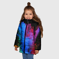 Куртка зимняя для девочки КРАСКИ, цвет: 3D-черный — фото 2