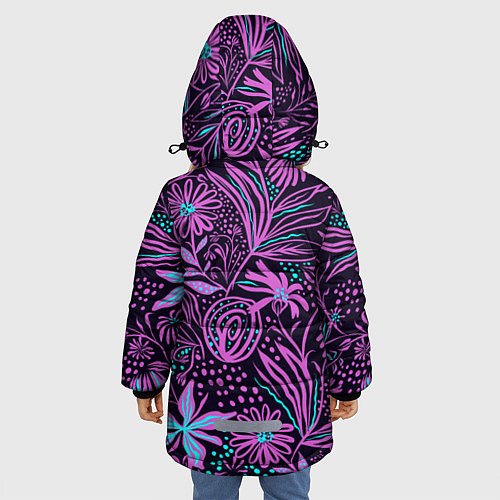Зимняя куртка для девочки Лев Флора / 3D-Черный – фото 4