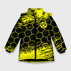 Куртка зимняя для девочки BORUSSIA, цвет: 3D-черный