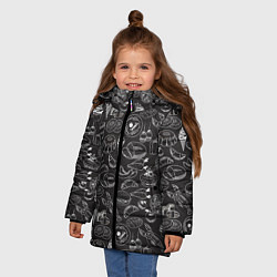 Куртка зимняя для девочки Еда, цвет: 3D-светло-серый — фото 2