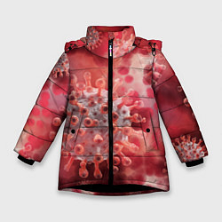 Куртка зимняя для девочки Коронавирус, цвет: 3D-черный