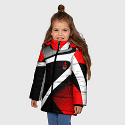 Куртка зимняя для девочки Mitsubishi ФОРМА, цвет: 3D-красный — фото 2