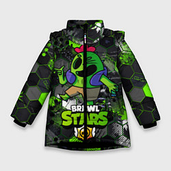Куртка зимняя для девочки Спайк brawl stars Spike, цвет: 3D-черный