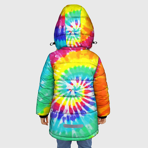 Зимняя куртка для девочки TIE-DYE СТЕНА / 3D-Красный – фото 4