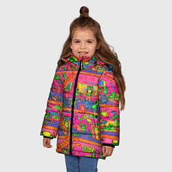 Куртка зимняя для девочки ИНОПЛАНЕТЯНЕ КИСЛОТА, цвет: 3D-красный — фото 2