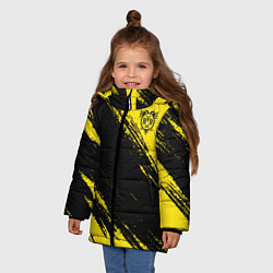 Куртка зимняя для девочки Borussia, цвет: 3D-черный — фото 2