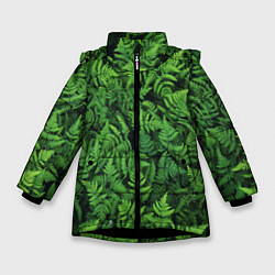 Куртка зимняя для девочки ПАПОРОТНИК, цвет: 3D-черный