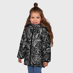 Куртка зимняя для девочки Флора Черно Белая, цвет: 3D-черный — фото 2