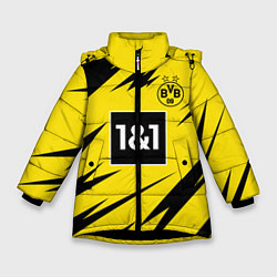 Куртка зимняя для девочки Reus Borussia Dortmund 20-21, цвет: 3D-черный
