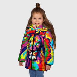 Куртка зимняя для девочки Лев Artistic Art, цвет: 3D-светло-серый — фото 2