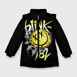 Куртка зимняя для девочки Blink 182, цвет: 3D-черный