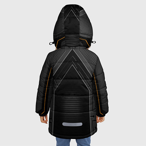 Зимняя куртка для девочки Броня робота / 3D-Черный – фото 4