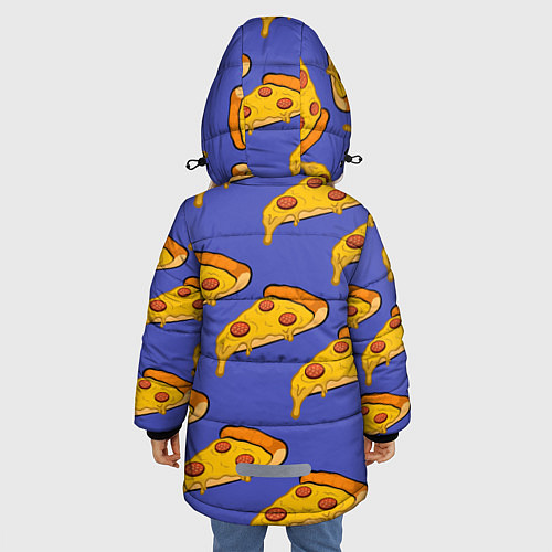 Зимняя куртка для девочки Кусочки пиццы / 3D-Черный – фото 4